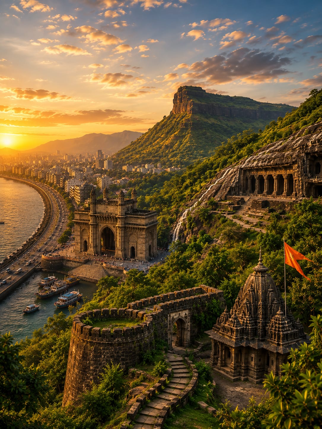 Hillside villa overlooking the Sahyadri range