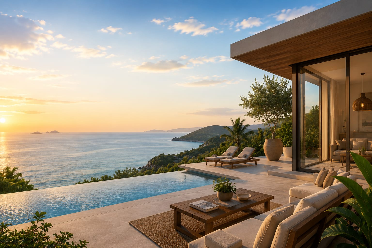 Beachfront villa